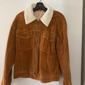 Faherty Corduroy Jacket with Faux Shearling Collar & Cuffs